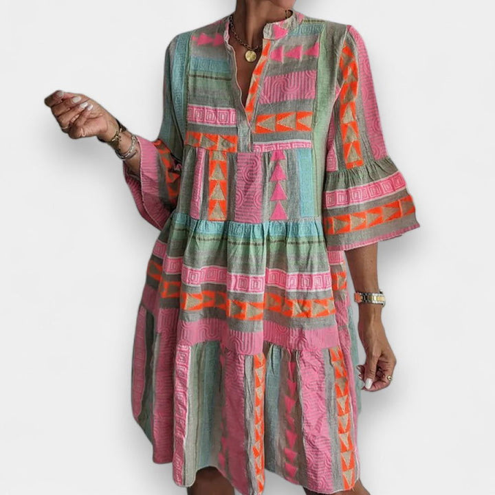 Bohemian Tiered Tunic Dress - Ariane Bay