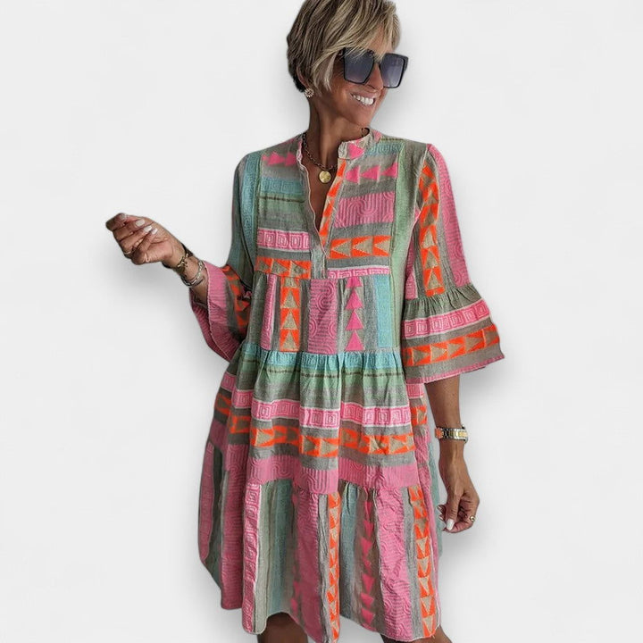 Bohemian Tiered Tunic Dress - Ariane Bay