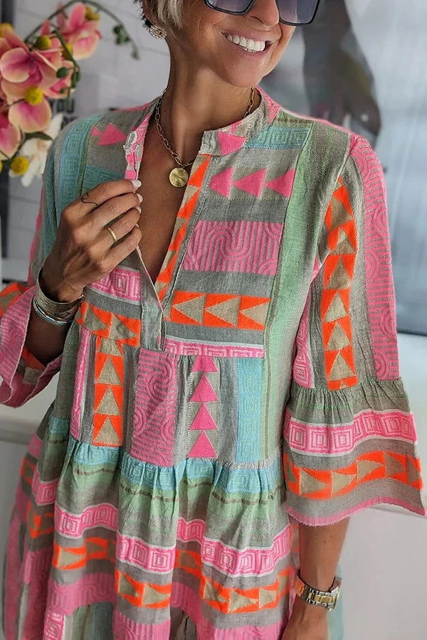 Bohemian Tiered Tunic Dress - Ariane Bay