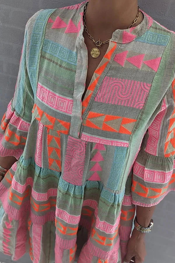 Bohemian Tiered Tunic Dress - Ariane Bay