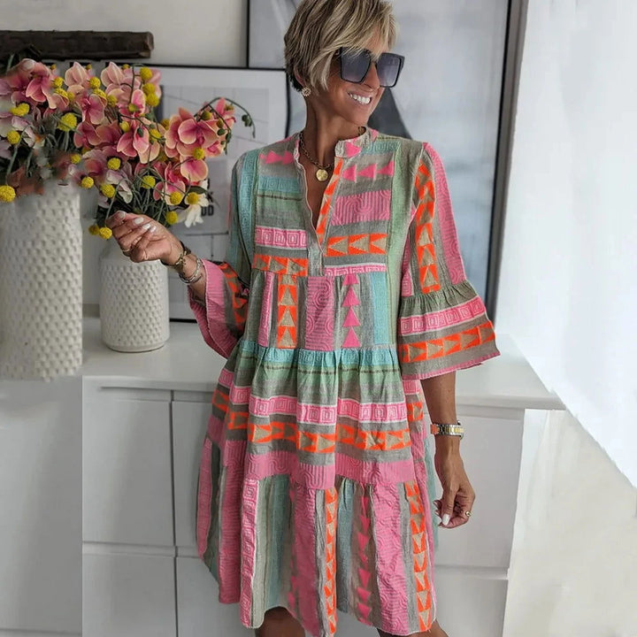 Bohemian Tiered Tunic Dress - Ariane Bay
