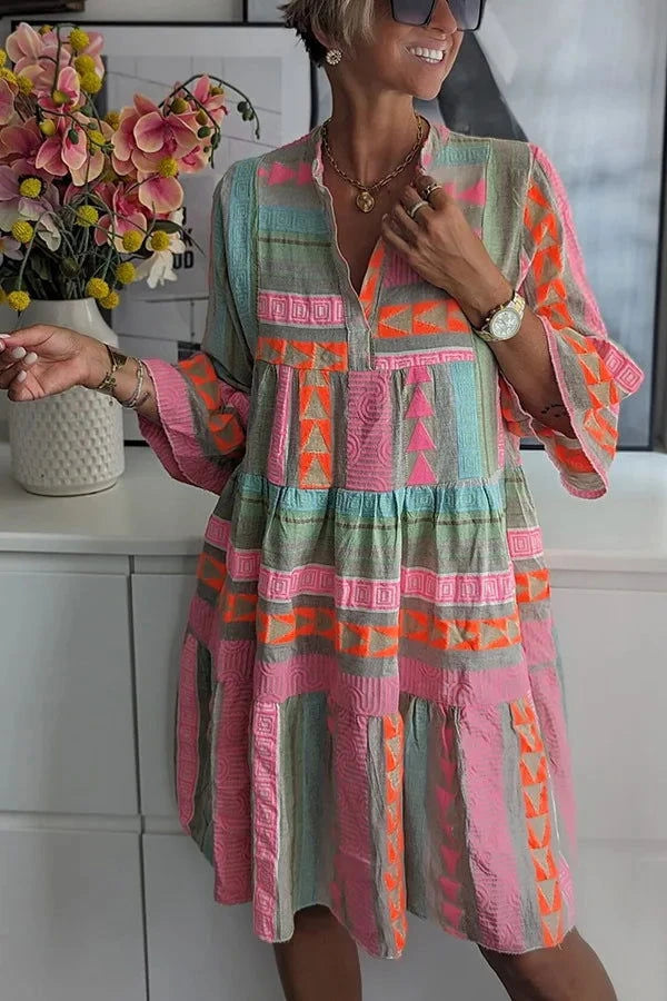 Bohemian Tiered Tunic Dress - Ariane Bay