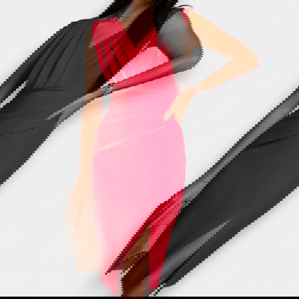 Cleo Slit V-Neck Dress - Ariane Bay