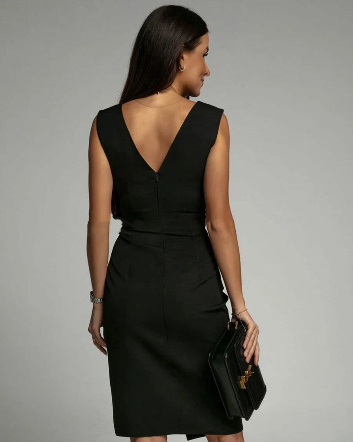Cleo Slit V-Neck Dress - Ariane Bay