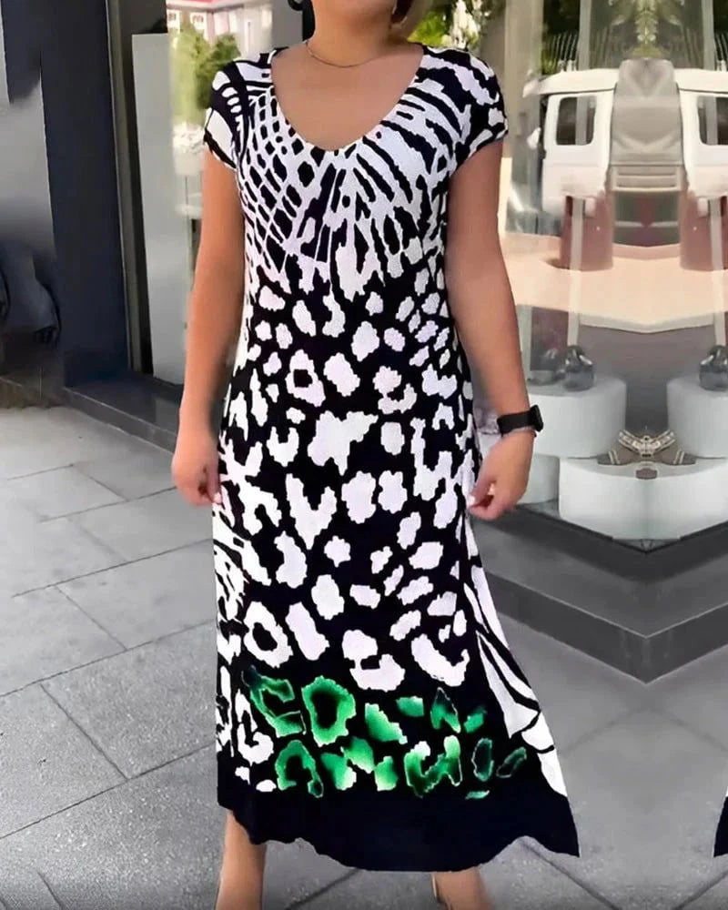 Dane Printed Short Sleeve Dress - Ariane Bay
