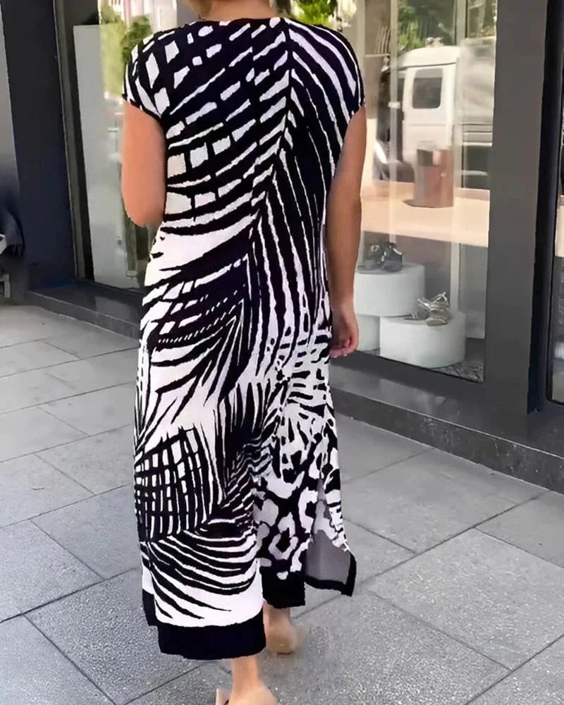 Dane Printed Short Sleeve Dress - Ariane Bay