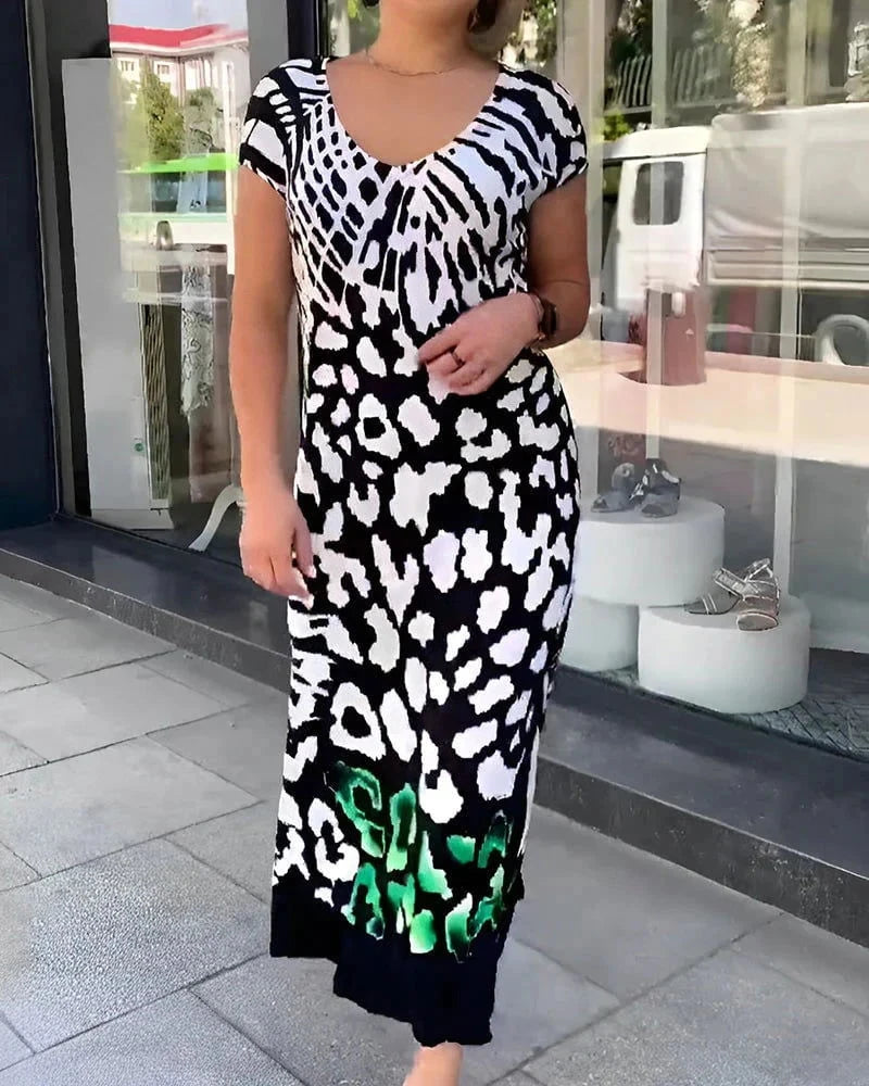 Dane Printed Short Sleeve Dress - Ariane Bay