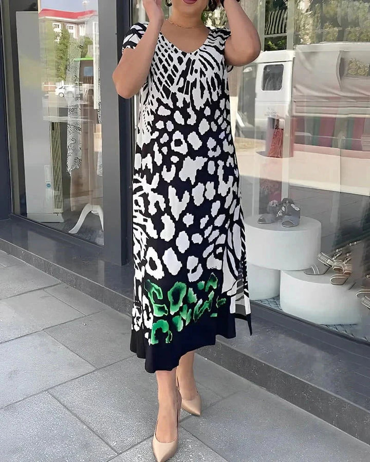 Dane Printed Short Sleeve Dress - Ariane Bay