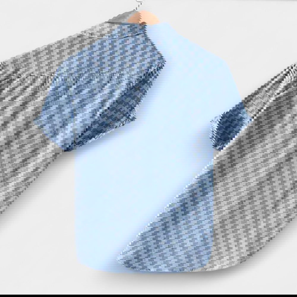 Hollis Checkered Denim Shirt - Ariane Bay