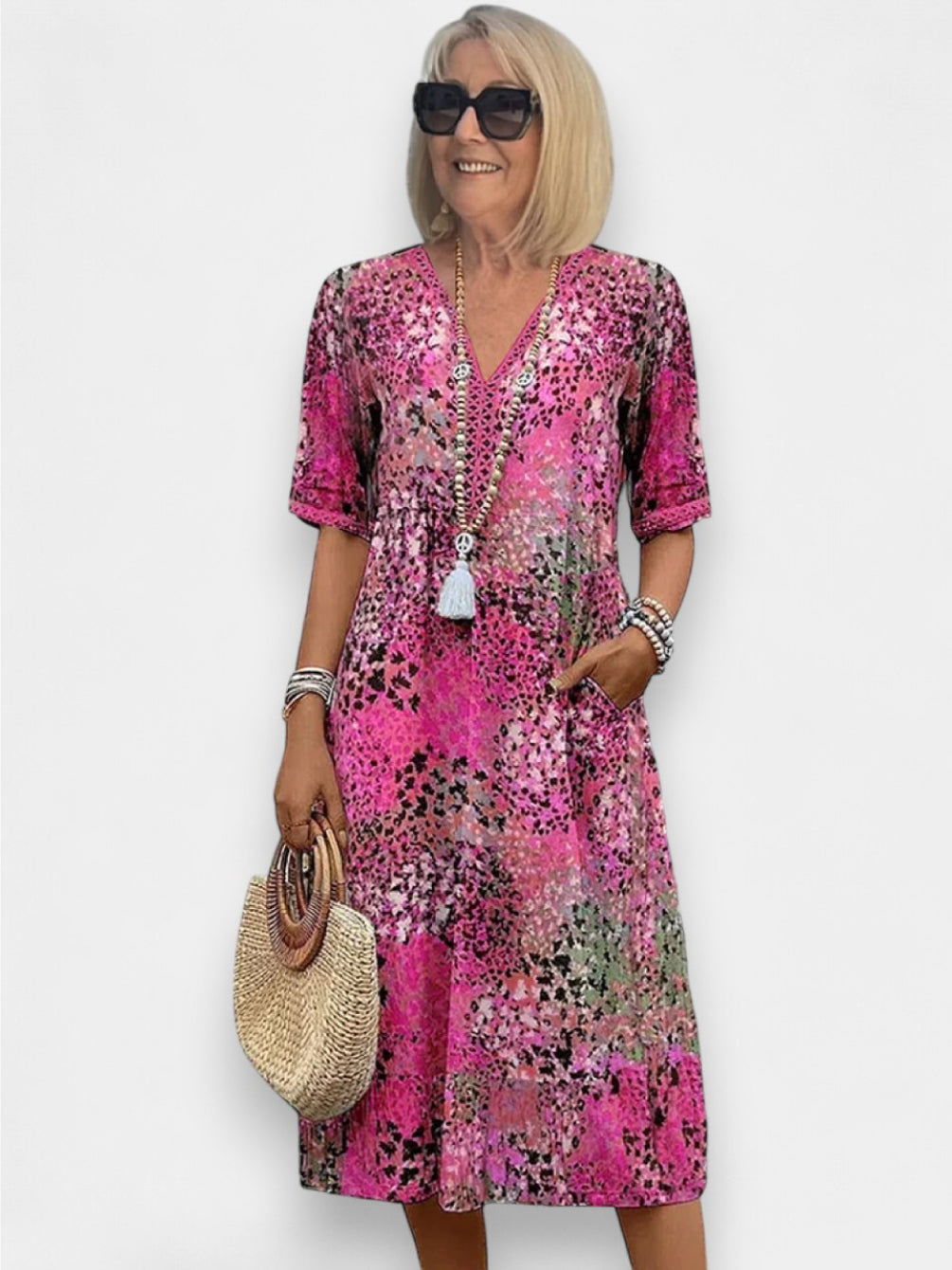 Maeve Floral Midi Dress - Ariane Bay