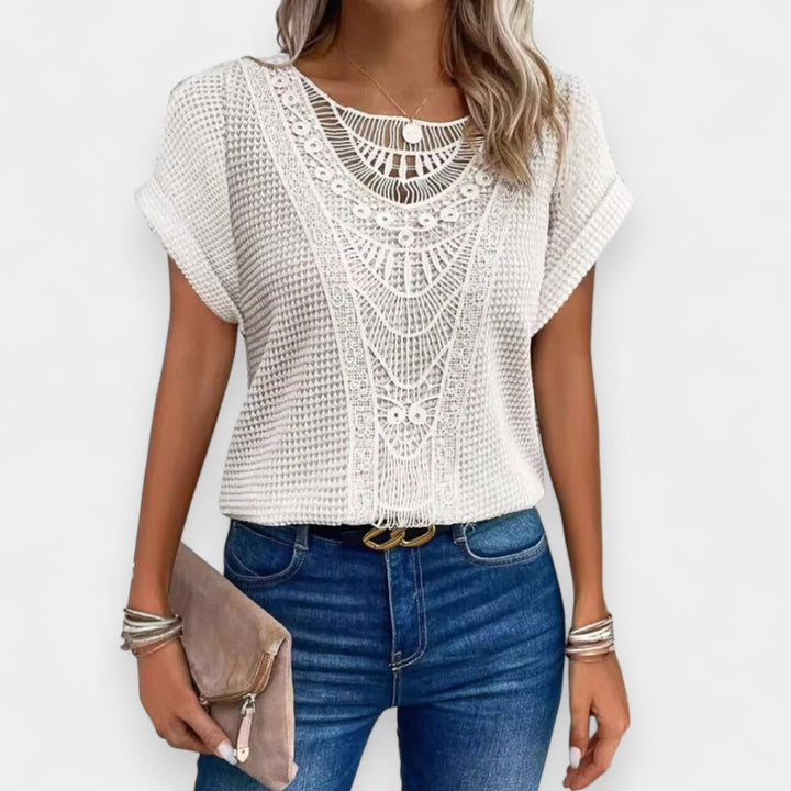 Nate Crochet Sleeve Tee - Ariane Bay