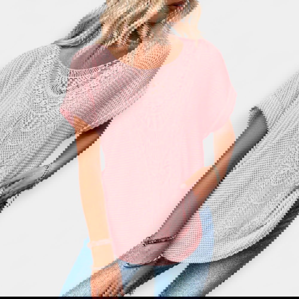 Nate Crochet Sleeve Tee - Ariane Bay