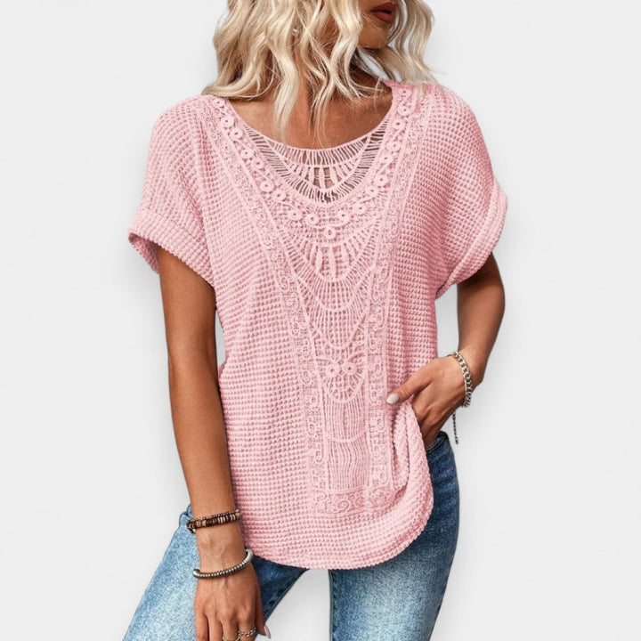 Nate Crochet Sleeve Tee - Ariane Bay