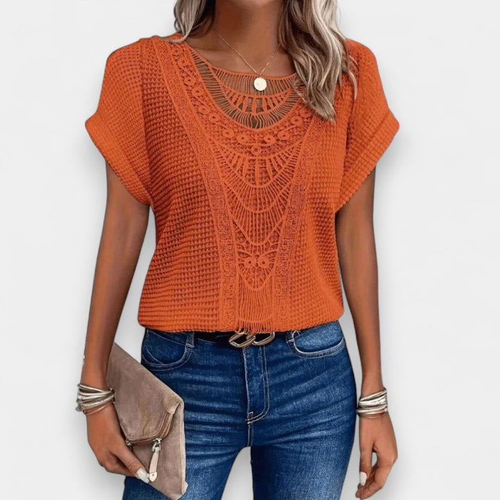 Nate Crochet Sleeve Tee - Ariane Bay