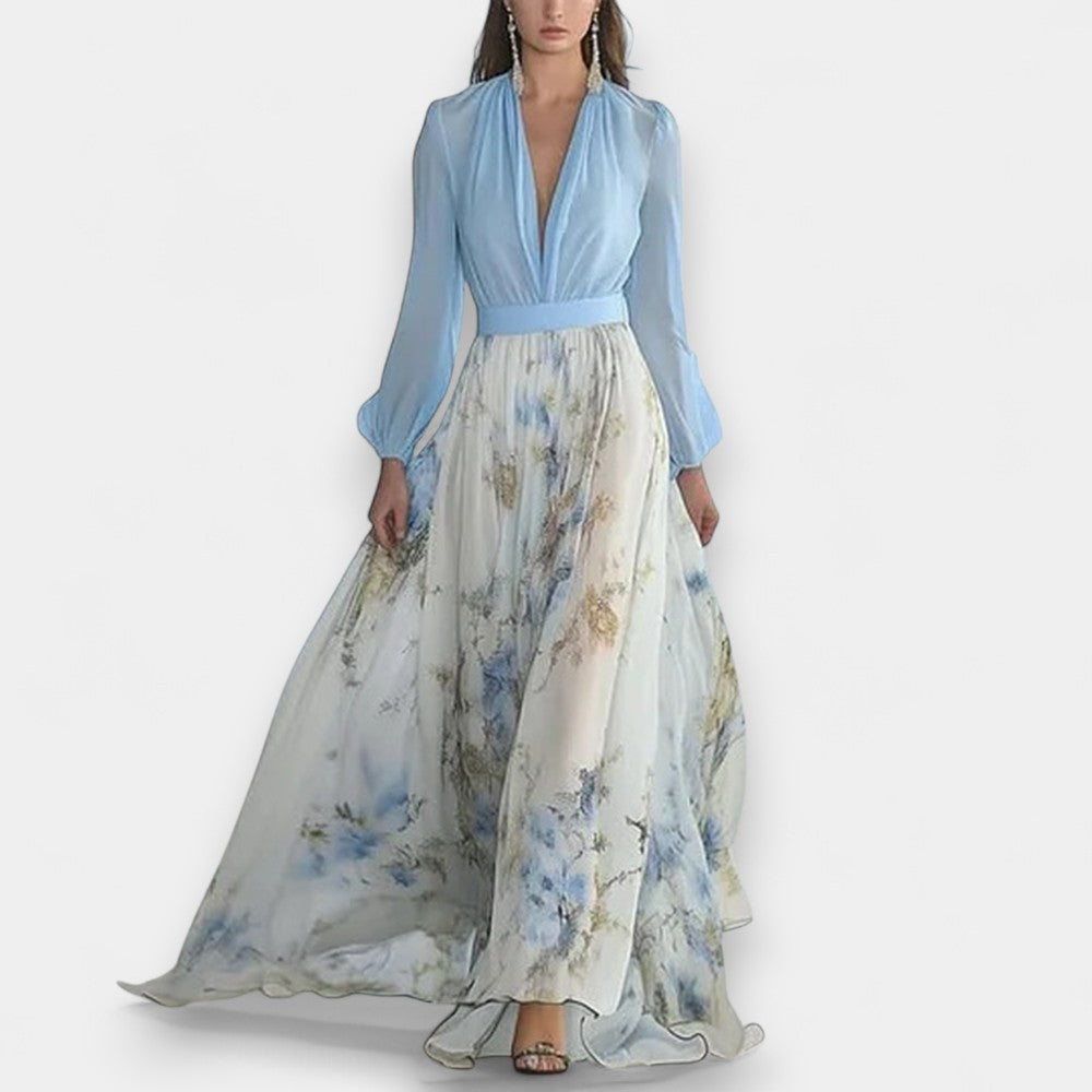 Noor Long Floral Dress - Ariane Bay