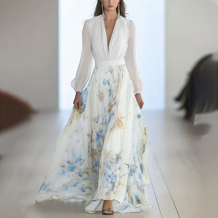 Noor Long Floral Dress - Ariane Bay
