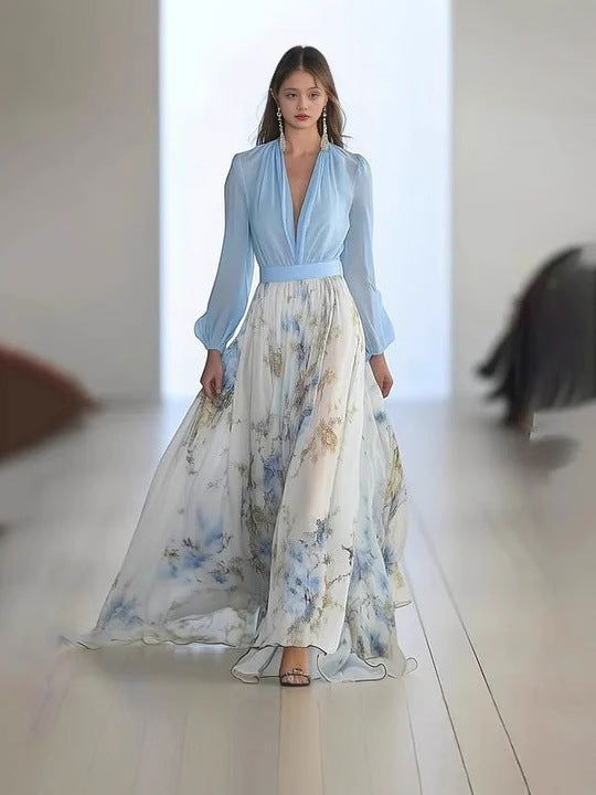 Noor Long Floral Dress - Ariane Bay