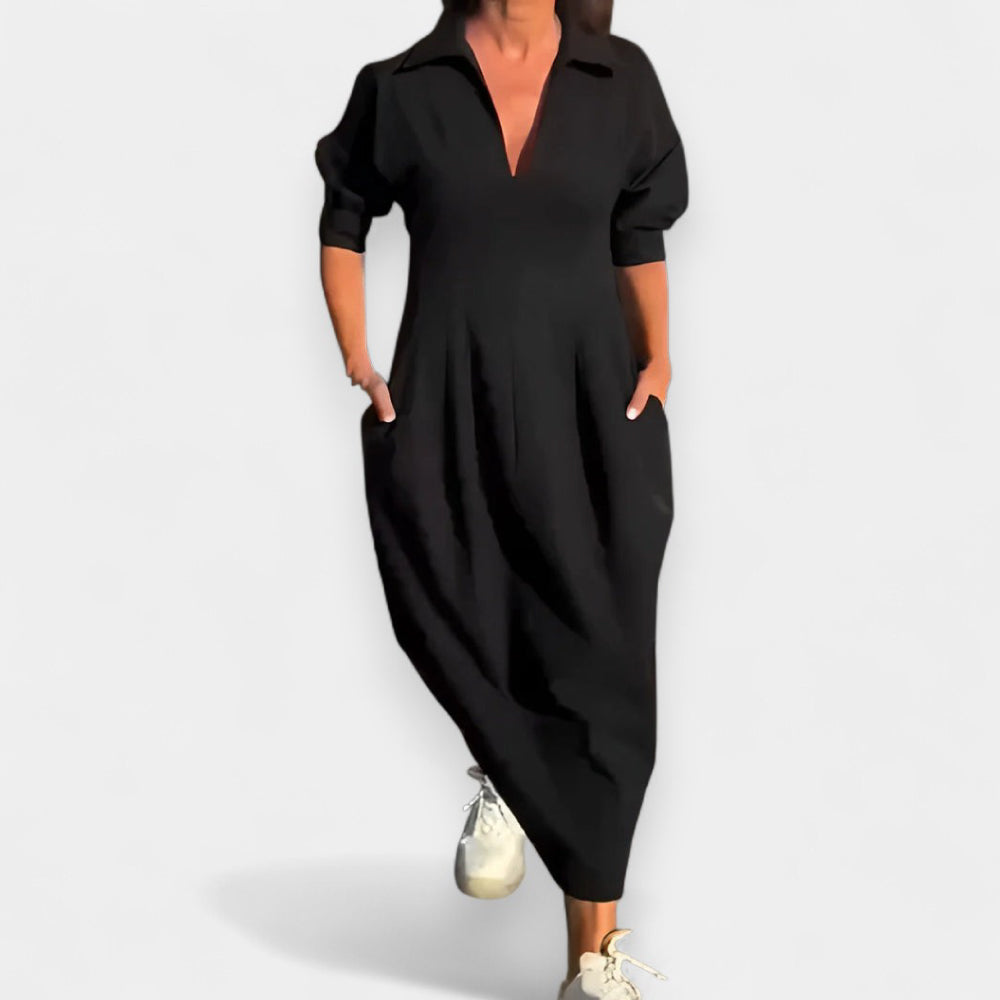 Piper Midi V-Neck Dress - Ariane Bay