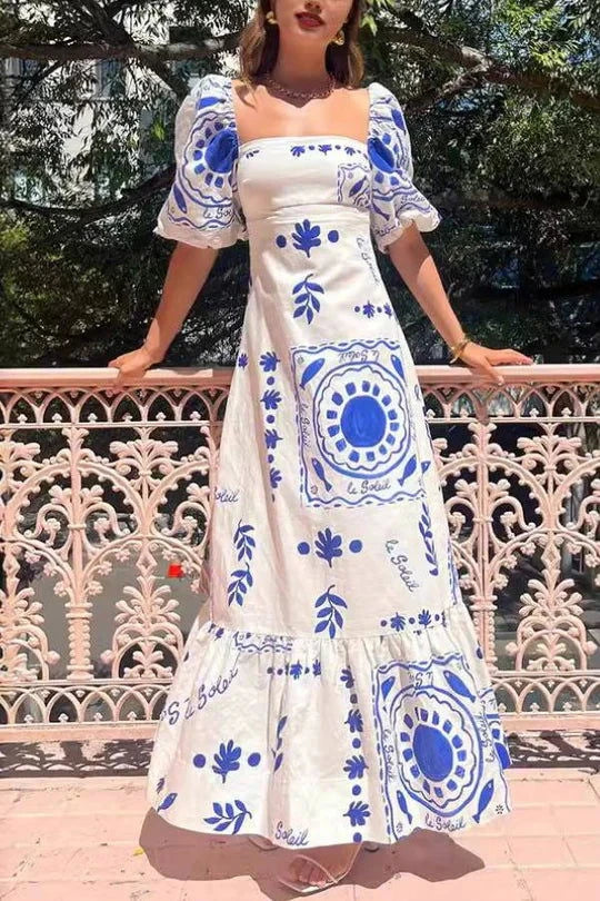 Saffron Bubble Sleeve Maxi Dress - Ariane Bay