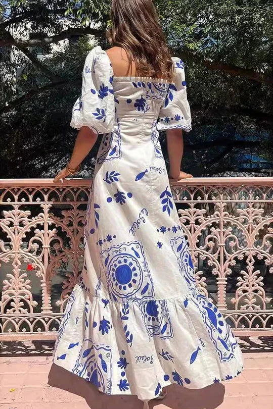 Saffron Bubble Sleeve Maxi Dress - Ariane Bay