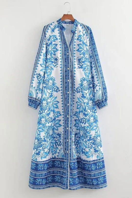 Sola Printed Maxi Shirt Dress - Ariane Bay