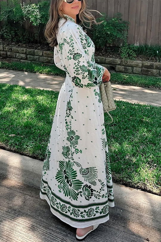 Sola Printed Maxi Shirt Dress - Ariane Bay