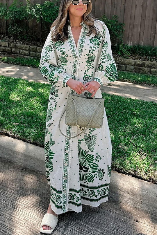 Sola Printed Maxi Shirt Dress - Ariane Bay