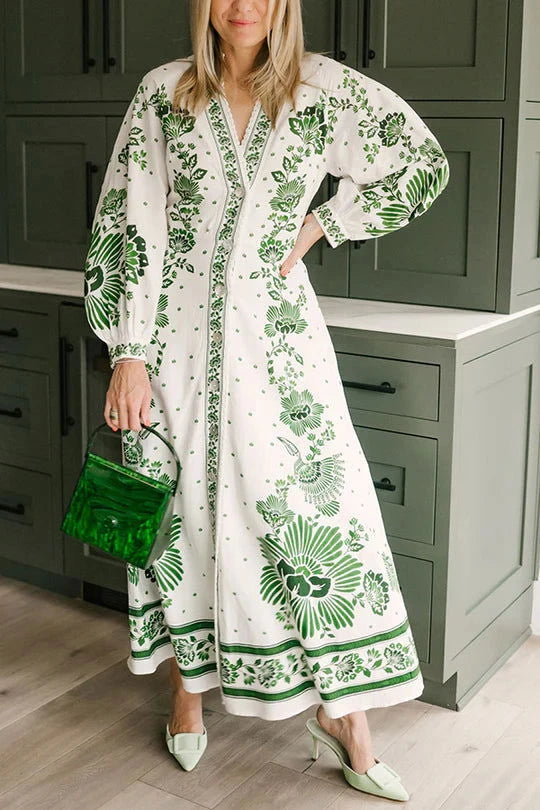 Sola Printed Maxi Shirt Dress - Ariane Bay