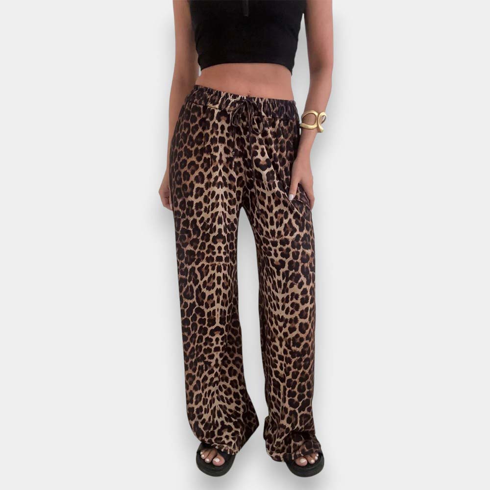 Sunny Leopard Palazzo Trousers - Ariane Bay