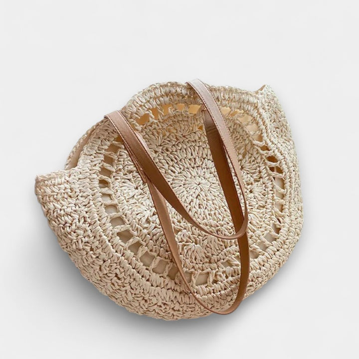 Soléa Handwoven Round Straw Beach Bag