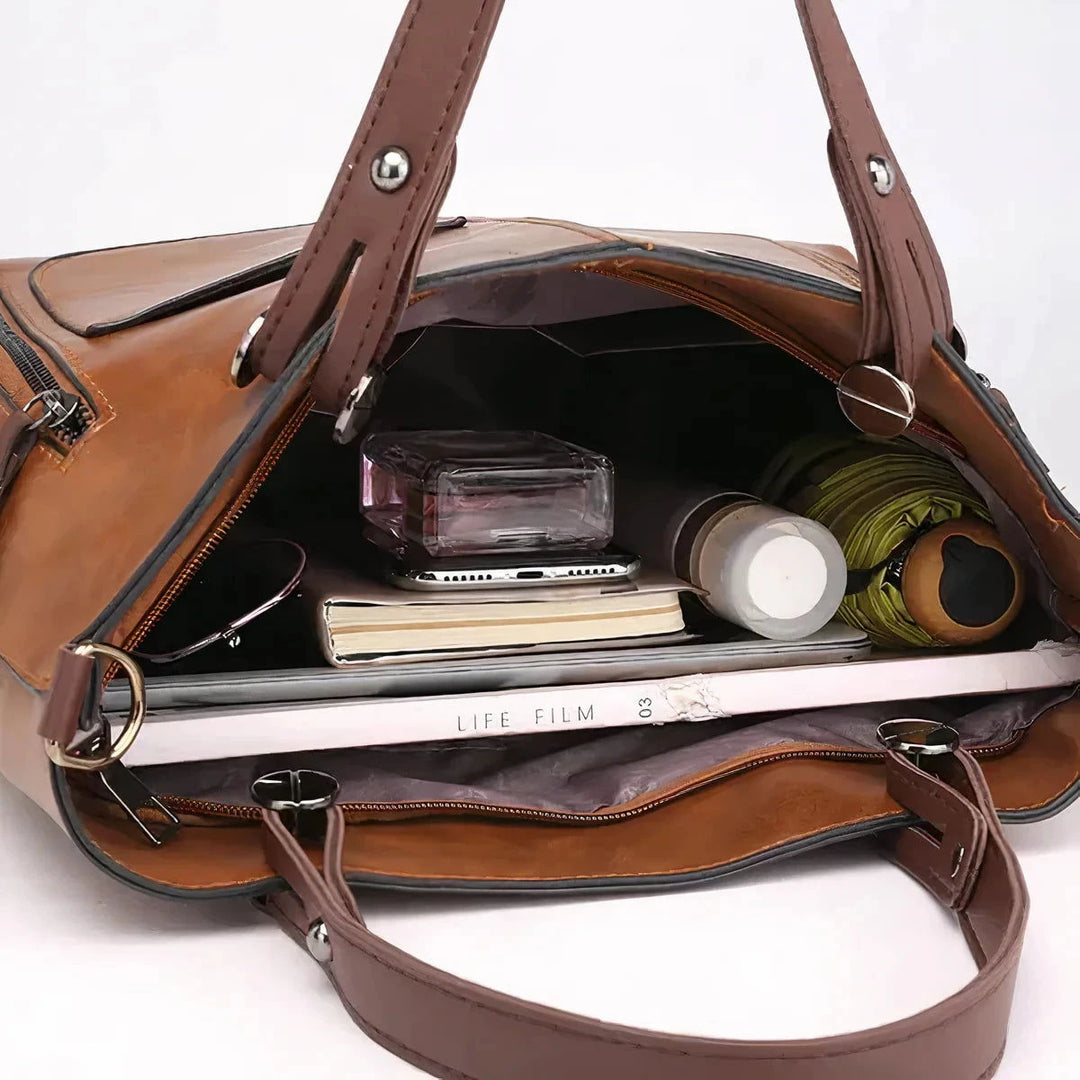 Veda Retro Leather Crossbody Bag - Ariane Bay