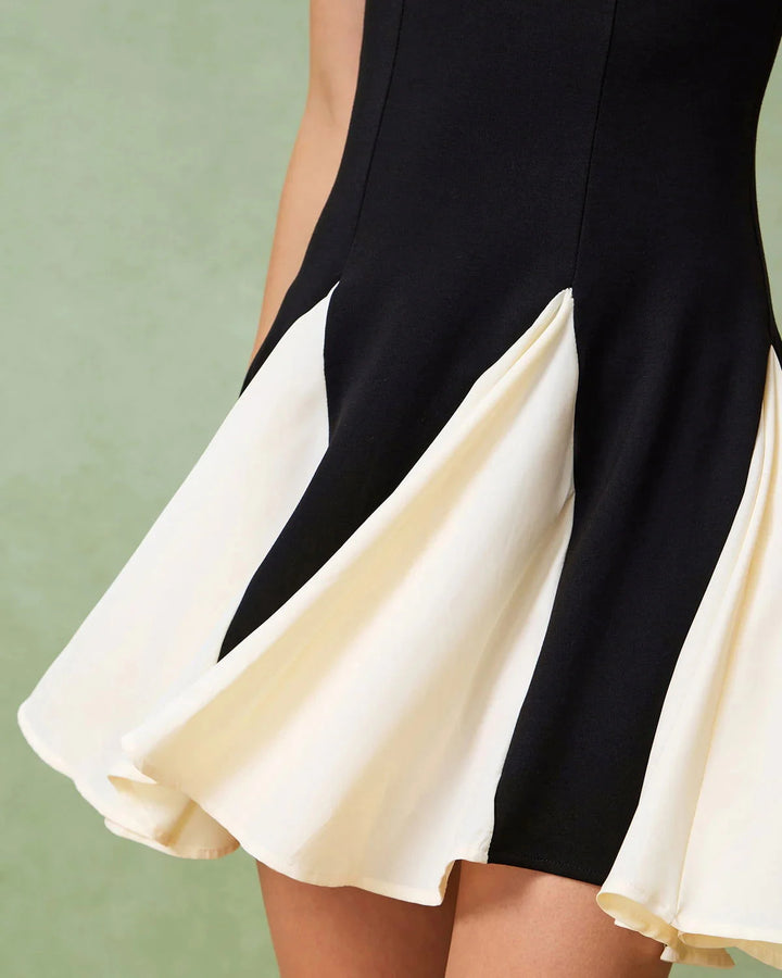 Vera Black Contrast Mini Dress - Ariane Bay
